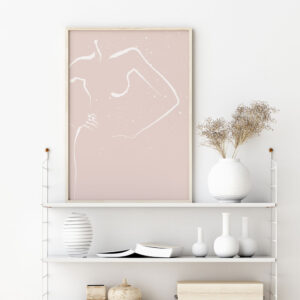 Illustrative and abstract poster design in soft colors