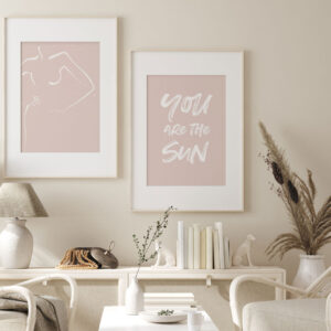 Illustrative and abstract poster design in soft colors