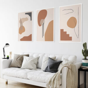 Illustrative and abstract poster design in soft colors